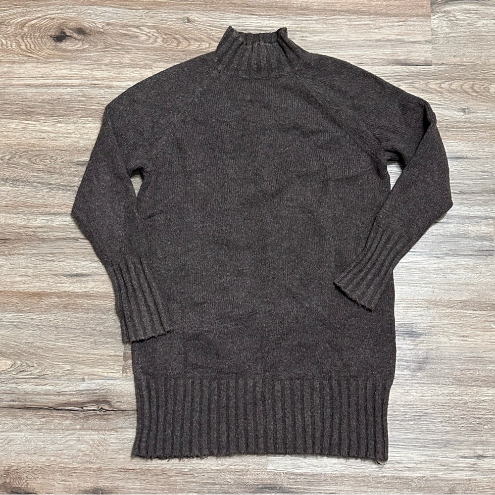 Express Grey Mock Turtleneck Sweater Dress XS